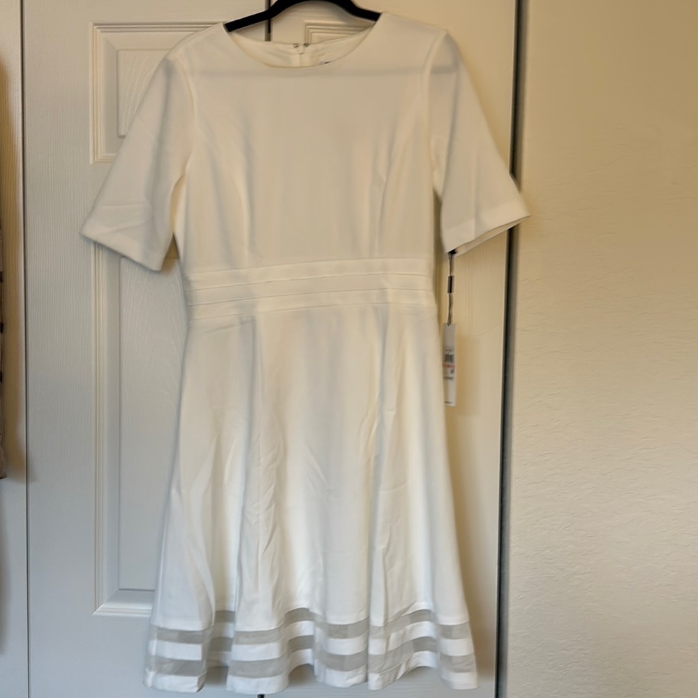 Never worn, tags still on white Calvin Klein spring/summer dress